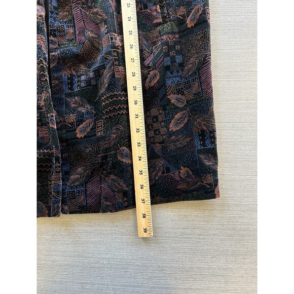 VTG 1990’s PORTRAIT J.L. DE BALL VELVET WOMEN GEOMETRIC MIDI COAT JACKET L - Picture 6 of 6